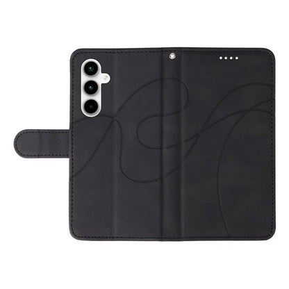 For Samsung Galaxy A35 5G Leather Case Imprinted Line Phone Wallet Cover