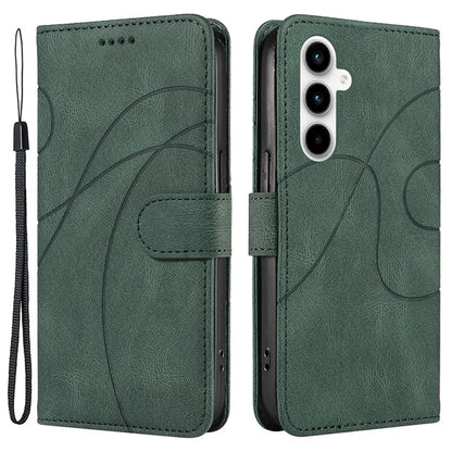 For Samsung Galaxy A35 5G Leather Case Imprinted Line Phone Wallet Cover