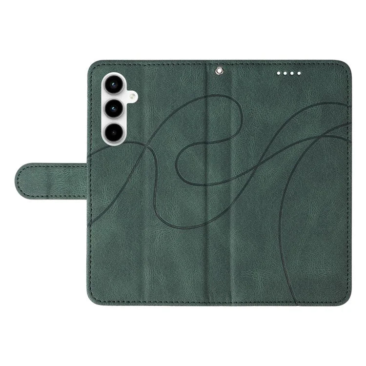 For Samsung Galaxy A35 5G Leather Case Imprinted Line Phone Wallet Cover