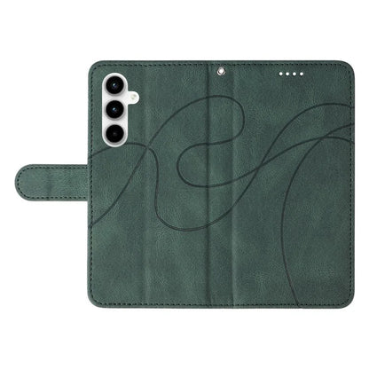 For Samsung Galaxy A35 5G Leather Case Imprinted Line Phone Wallet Cover