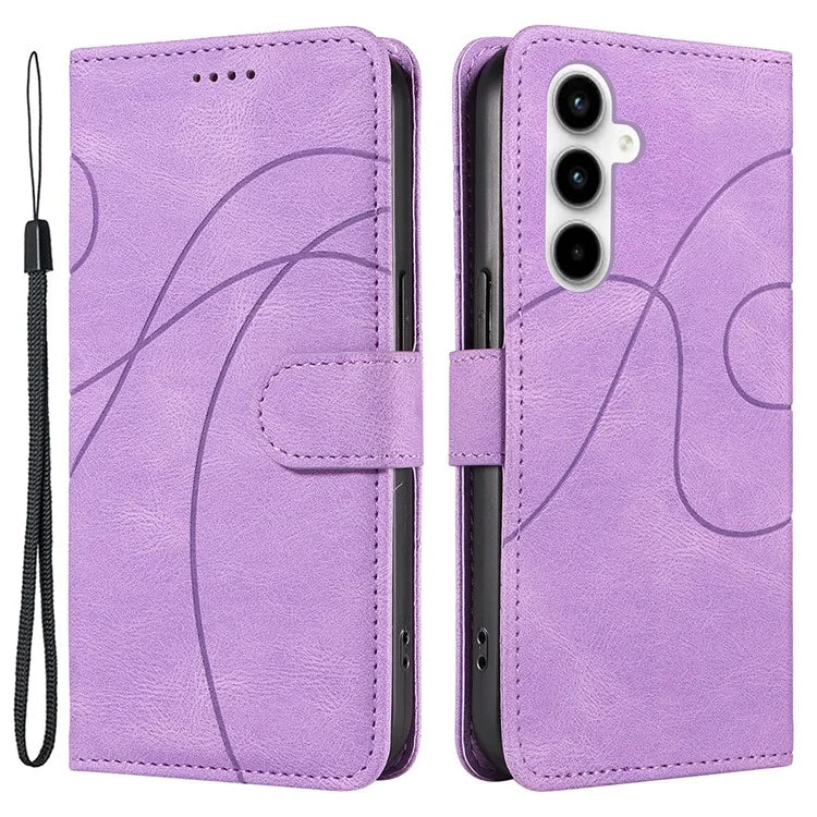 For Samsung Galaxy A35 5G Leather Case Imprinted Line Phone Wallet Cover