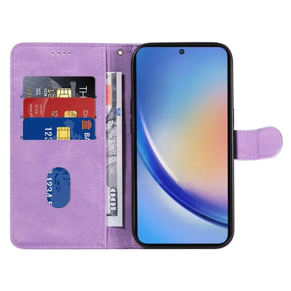 For Samsung Galaxy A35 5G Leather Case Imprinted Line Phone Wallet Cover