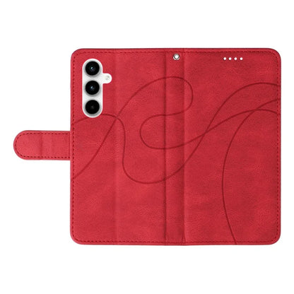 For Samsung Galaxy A35 5G Leather Case Imprinted Line Phone Wallet Cover