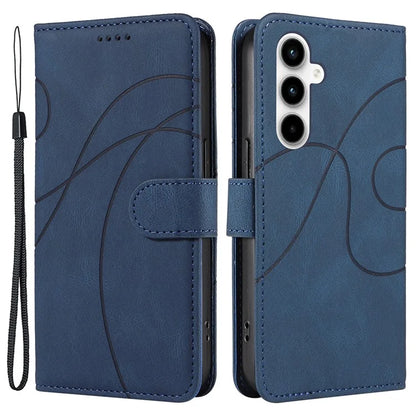 For Samsung Galaxy A35 5G Leather Case Imprinted Line Phone Wallet Cover