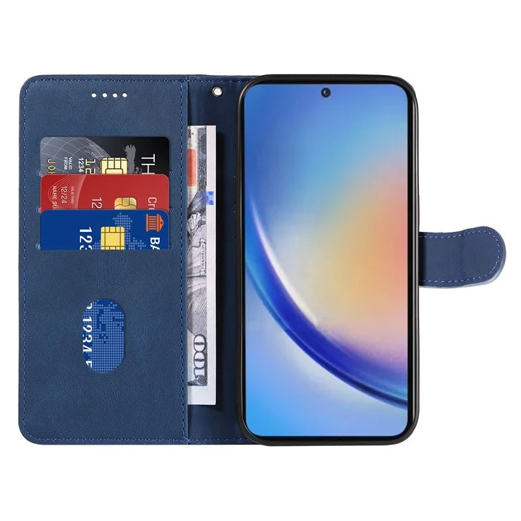 For Samsung Galaxy A35 5G Leather Case Imprinted Line Phone Wallet Cover