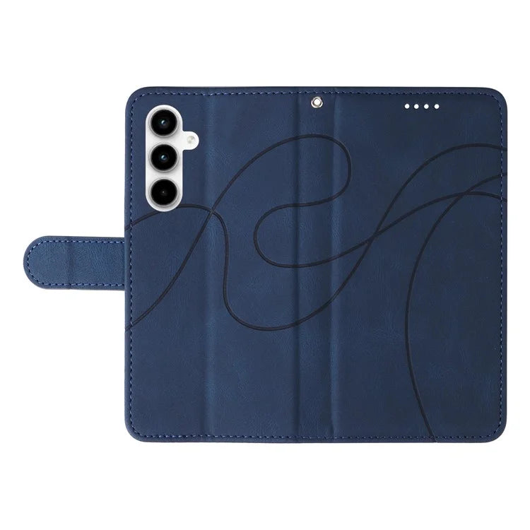 For Samsung Galaxy A35 5G Leather Case Imprinted Line Phone Wallet Cover