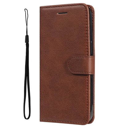 KT Leather Series-2 for Samsung Galaxy A35 5G Magnetic Case Solid Color Cover with Wrist Strap