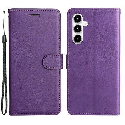 KT Leather Series-2 for Samsung Galaxy A35 5G Magnetic Case Solid Color Cover with Wrist Strap
