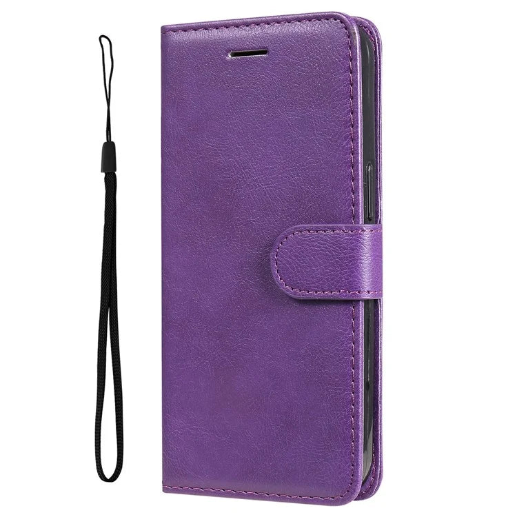 KT Leather Series-2 for Samsung Galaxy A35 5G Magnetic Case Solid Color Cover with Wrist Strap
