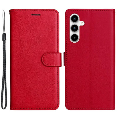 KT Leather Series-2 for Samsung Galaxy A35 5G Magnetic Case Solid Color Cover with Wrist Strap
