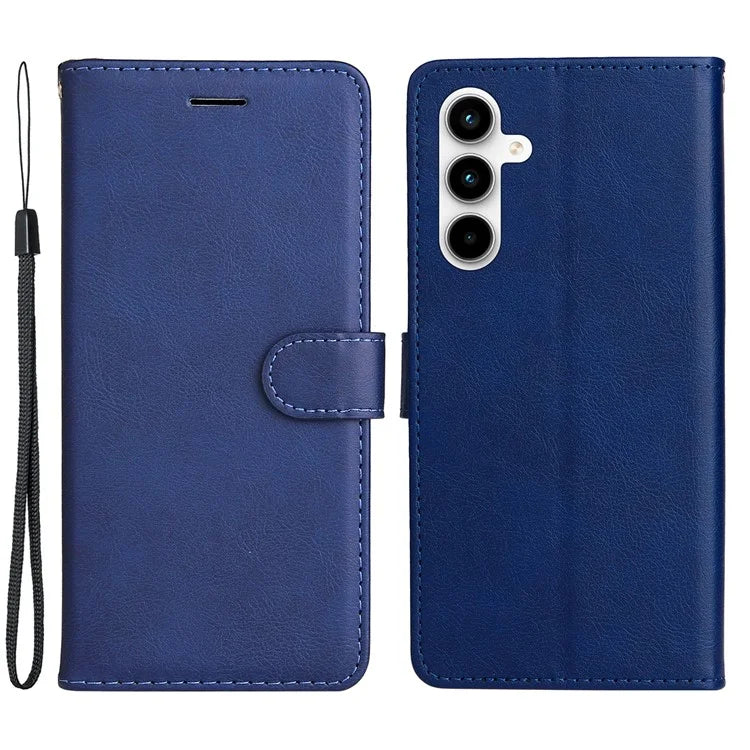 KT Leather Series-2 for Samsung Galaxy A35 5G Magnetic Case Solid Color Cover with Wrist Strap