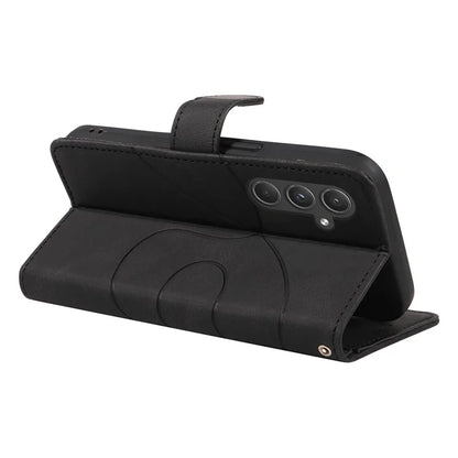 For Samsung Galaxy A55 5G Case Imprinted Line Stand Card Holder Phone Cover