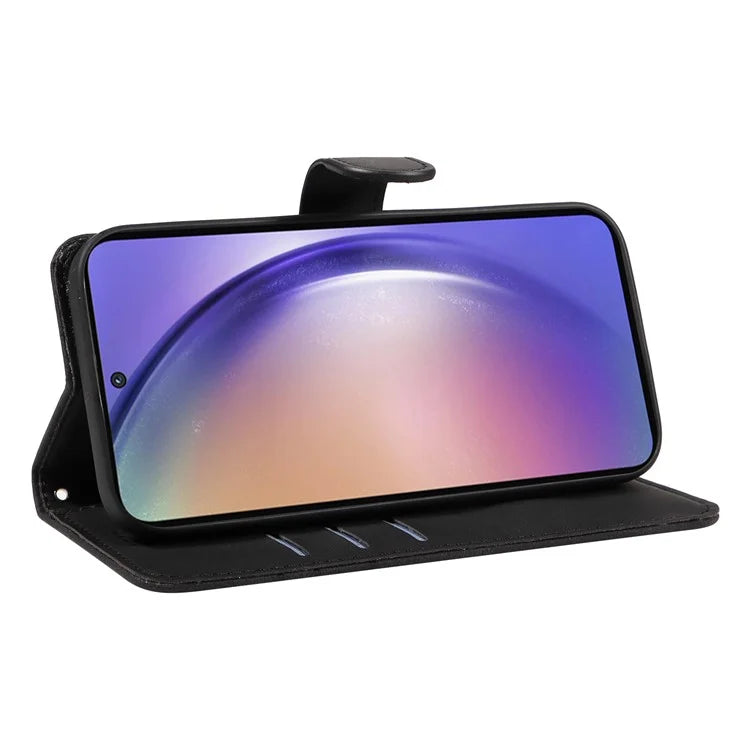 For Samsung Galaxy A55 5G Case Imprinted Line Stand Card Holder Phone Cover