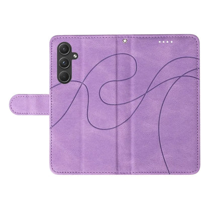 For Samsung Galaxy A55 5G Case Imprinted Line Stand Card Holder Phone Cover