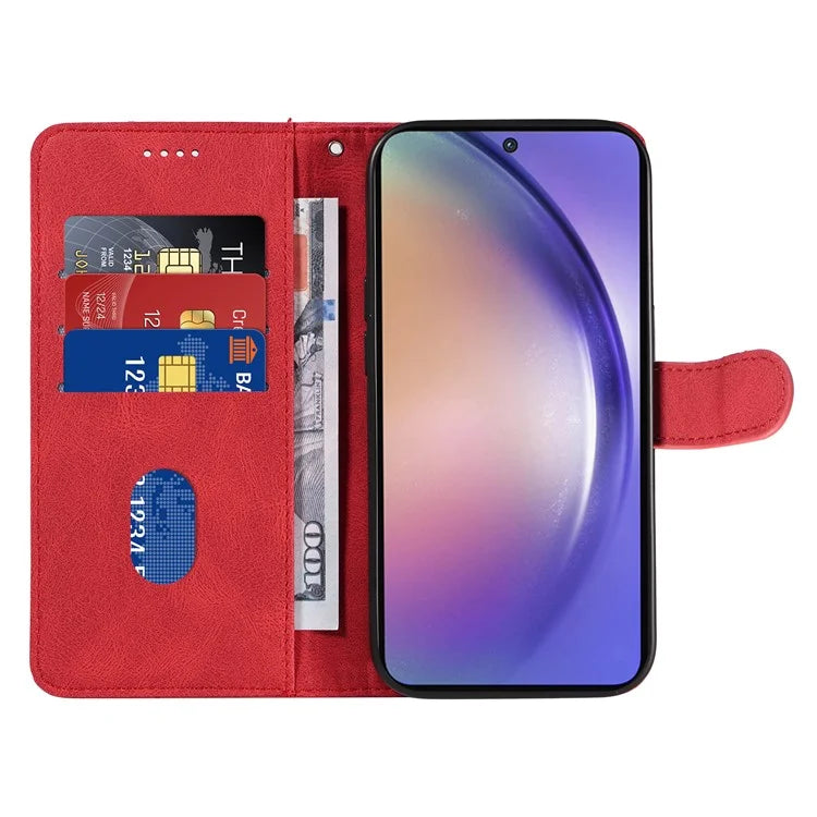 For Samsung Galaxy A55 5G Case Imprinted Line Stand Card Holder Phone Cover