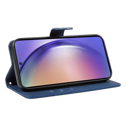 For Samsung Galaxy A55 5G Case Imprinted Line Stand Card Holder Phone Cover