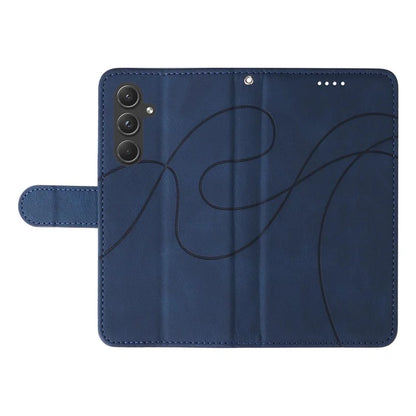 For Samsung Galaxy A55 5G Case Imprinted Line Stand Card Holder Phone Cover