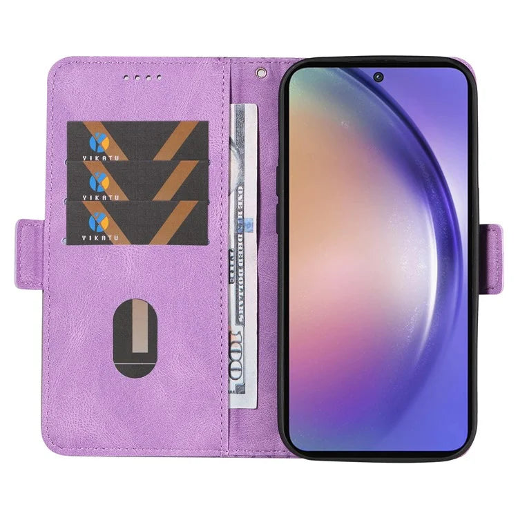 For Samsung Galaxy A55 5G Case Imprinted Leather Card Holder Phone Protector