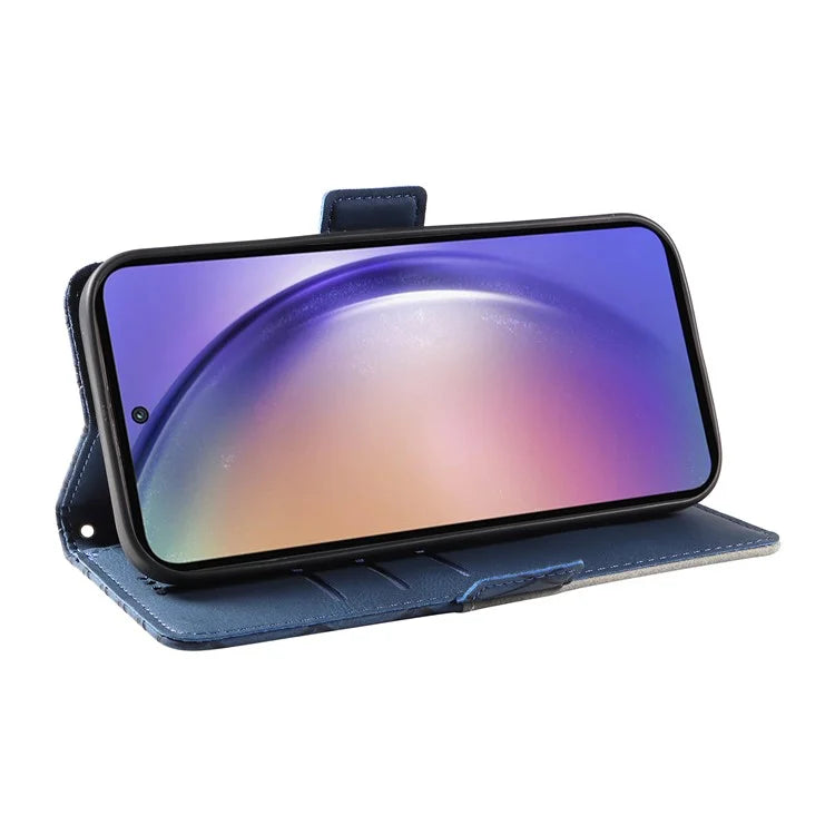 For Samsung Galaxy A55 5G Case Imprinted Leather Card Holder Phone Protector