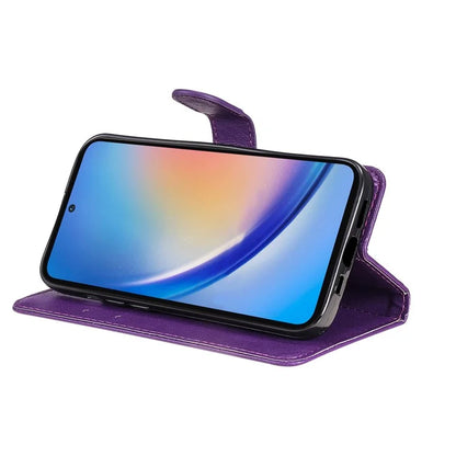 KT Leather Series-2 for Samsung Galaxy A55 5G Wallet Case Solid Color Phone Cover