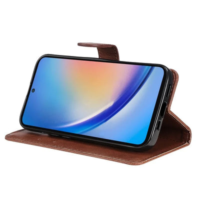 KT Leather Series-2 for Samsung Galaxy A55 5G Wallet Case Solid Color Phone Cover