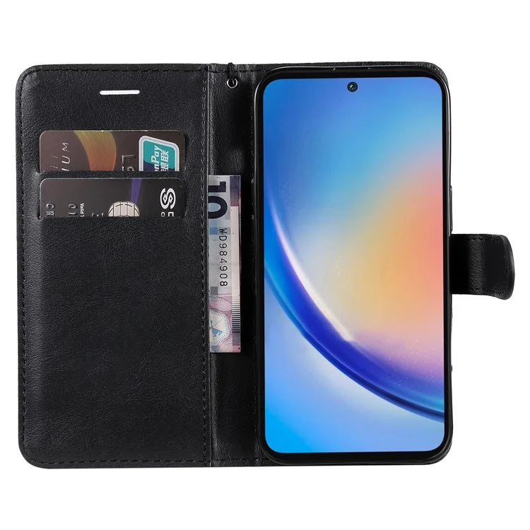KT Leather Series-2 for Samsung Galaxy A55 5G Wallet Case Solid Color Phone Cover