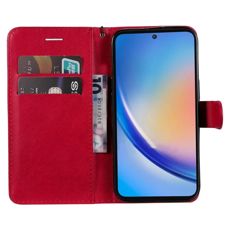 KT Leather Series-2 for Samsung Galaxy A55 5G Wallet Case Solid Color Phone Cover