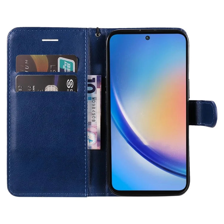 KT Leather Series-2 for Samsung Galaxy A55 5G Wallet Case Solid Color Phone Cover