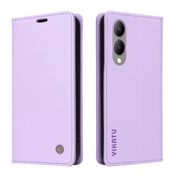 YIKATU YK-001 For vivo Y17s 4G Magnetic Case Leather Wallet Card Slots Phone Cover
