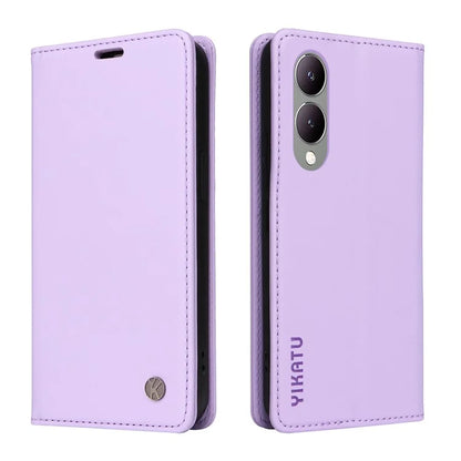YIKATU YK-001 For vivo Y17s 4G Magnetic Case Leather Wallet Card Slots Phone Cover