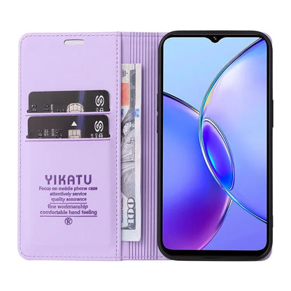 YIKATU YK-001 For vivo Y17s 4G Magnetic Case Leather Wallet Card Slots Phone Cover