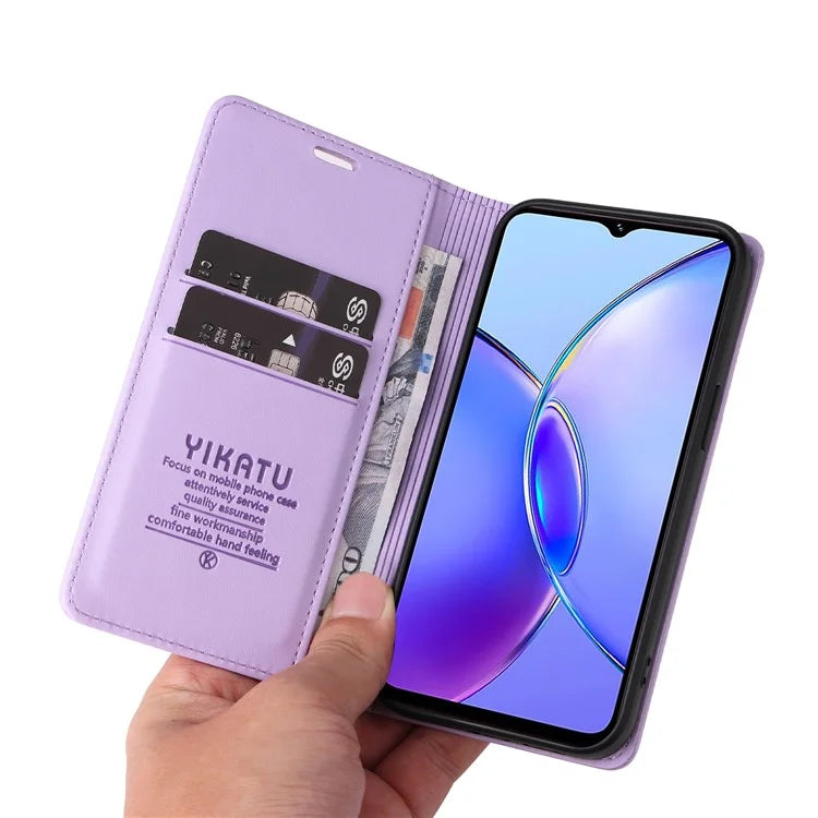 YIKATU YK-001 For vivo Y17s 4G Magnetic Case Leather Wallet Card Slots Phone Cover