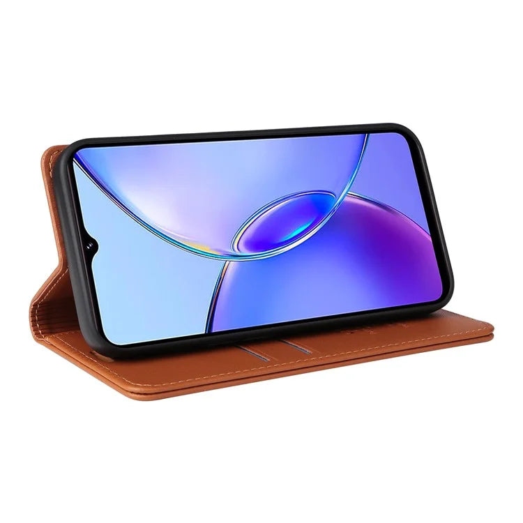 YIKATU YK-001 For vivo Y17s 4G Magnetic Case Leather Wallet Card Slots Phone Cover