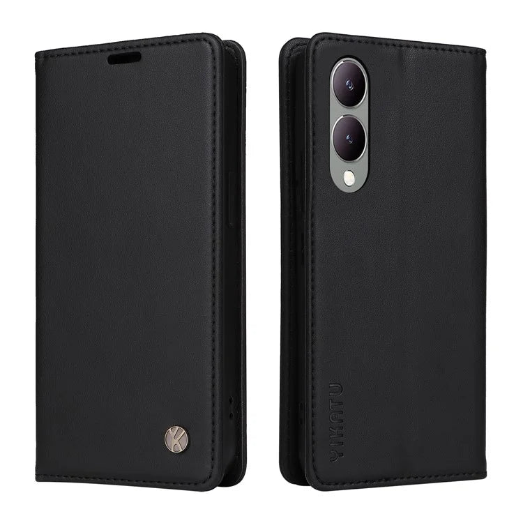 YIKATU YK-001 For vivo Y17s 4G Magnetic Case Leather Wallet Card Slots Phone Cover