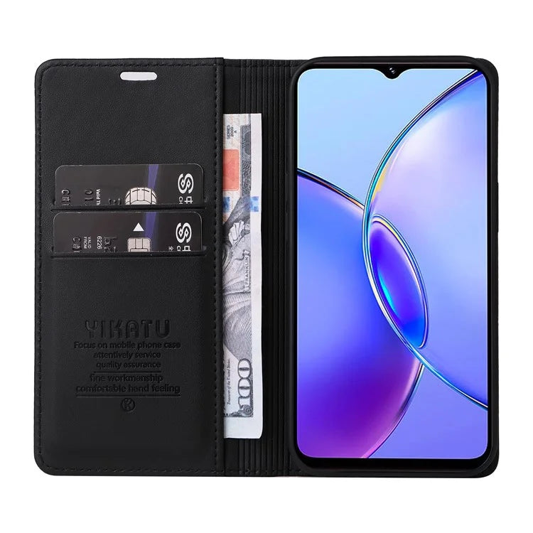 YIKATU YK-001 For vivo Y17s 4G Magnetic Case Leather Wallet Card Slots Phone Cover
