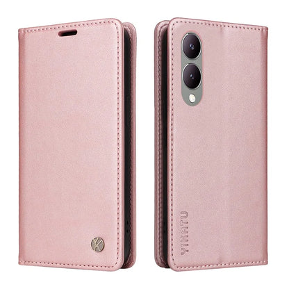 YIKATU YK-001 For vivo Y17s 4G Magnetic Case Leather Wallet Card Slots Phone Cover
