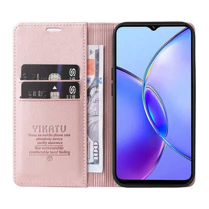 YIKATU YK-001 For vivo Y17s 4G Magnetic Case Leather Wallet Card Slots Phone Cover