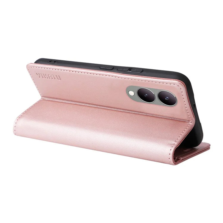YIKATU YK-001 For vivo Y17s 4G Magnetic Case Leather Wallet Card Slots Phone Cover