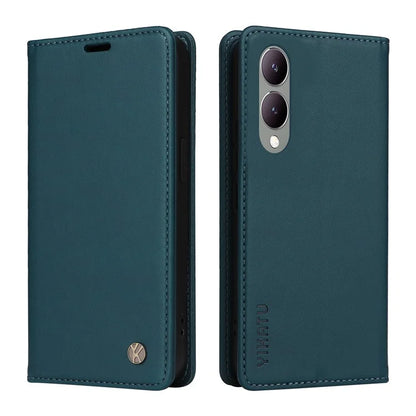 YIKATU YK-001 For vivo Y17s 4G Magnetic Case Leather Wallet Card Slots Phone Cover