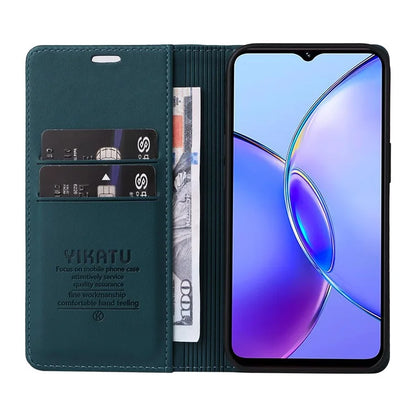 YIKATU YK-001 For vivo Y17s 4G Magnetic Case Leather Wallet Card Slots Phone Cover