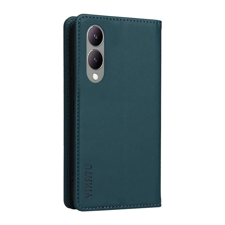 YIKATU YK-001 For vivo Y17s 4G Magnetic Case Leather Wallet Card Slots Phone Cover