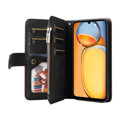 KT Multi-function Series-5 For Xiaomi Redmi 13C 4G / Poco C65 4G Case Dual Color Splicing Leather Cover