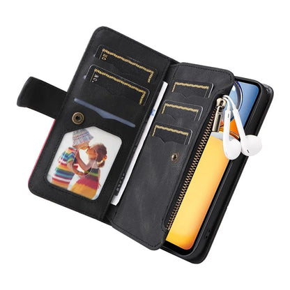 KT Multi-function Series-5 For Xiaomi Redmi 13C 4G / Poco C65 4G Case Dual Color Splicing Leather Cover