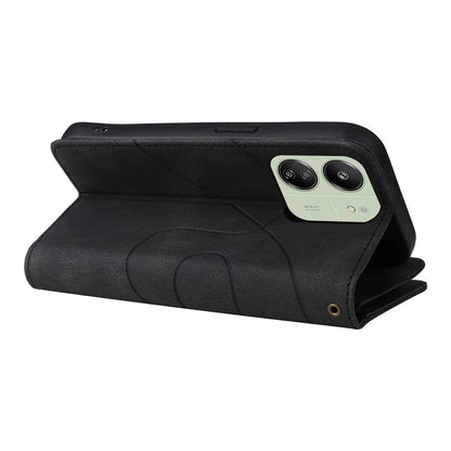 KT Multi-function Series-5 For Xiaomi Redmi 13C 4G / Poco C65 4G Case Dual Color Splicing Leather Cover