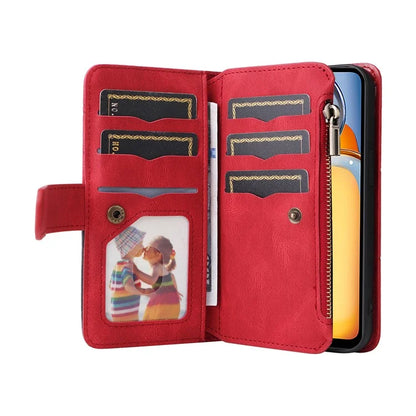 KT Multi-function Series-5 For Xiaomi Redmi 13C 4G / Poco C65 4G Case Dual Color Splicing Leather Cover