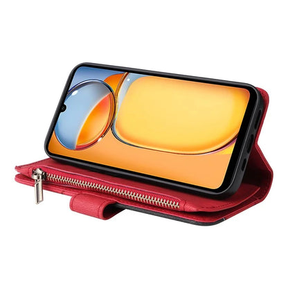 KT Multi-function Series-5 For Xiaomi Redmi 13C 4G / Poco C65 4G Case Dual Color Splicing Leather Cover