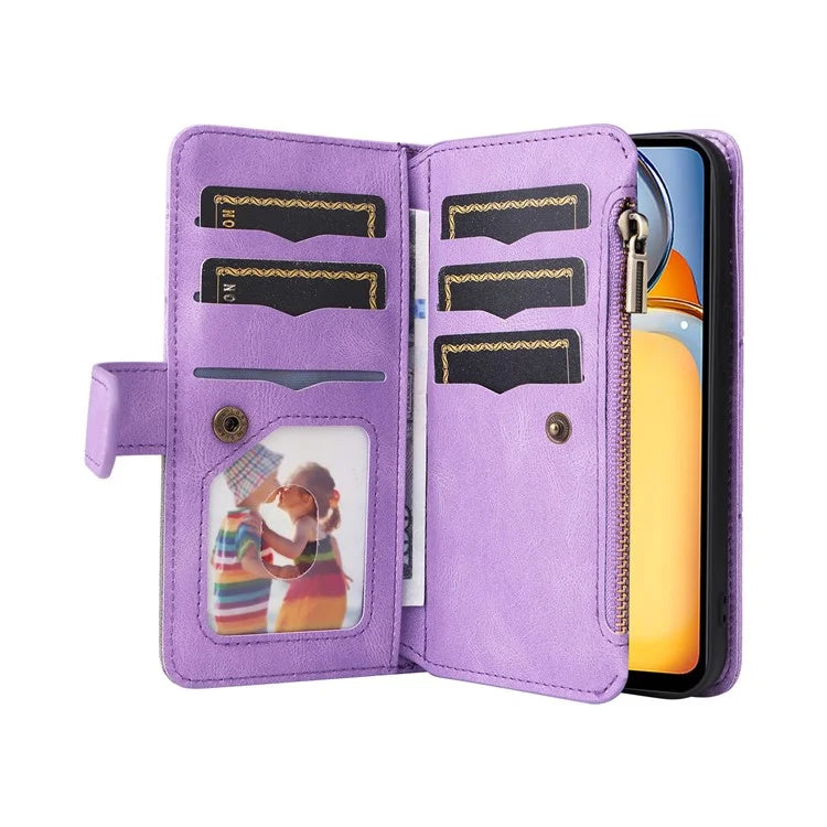 KT Multi-function Series-5 For Xiaomi Redmi 13C 4G / Poco C65 4G Case Dual Color Splicing Leather Cover