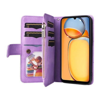 KT Multi-function Series-5 For Xiaomi Redmi 13C 4G / Poco C65 4G Case Dual Color Splicing Leather Cover
