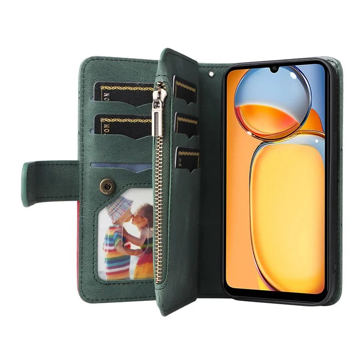 KT Multi-function Series-5 For Xiaomi Redmi 13C 4G / Poco C65 4G Case Dual Color Splicing Leather Cover