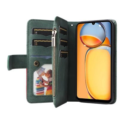 KT Multi-function Series-5 For Xiaomi Redmi 13C 4G / Poco C65 4G Case Dual Color Splicing Leather Cover